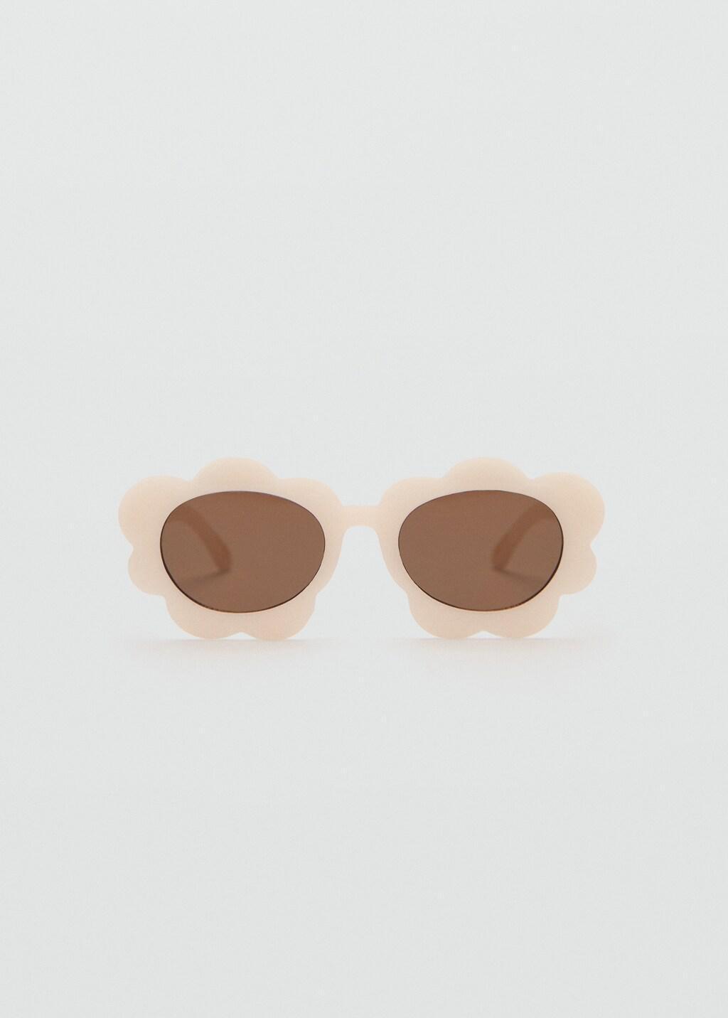 Beige Flower Sunglasses, Kids Girls, Light Beige, large image number 3