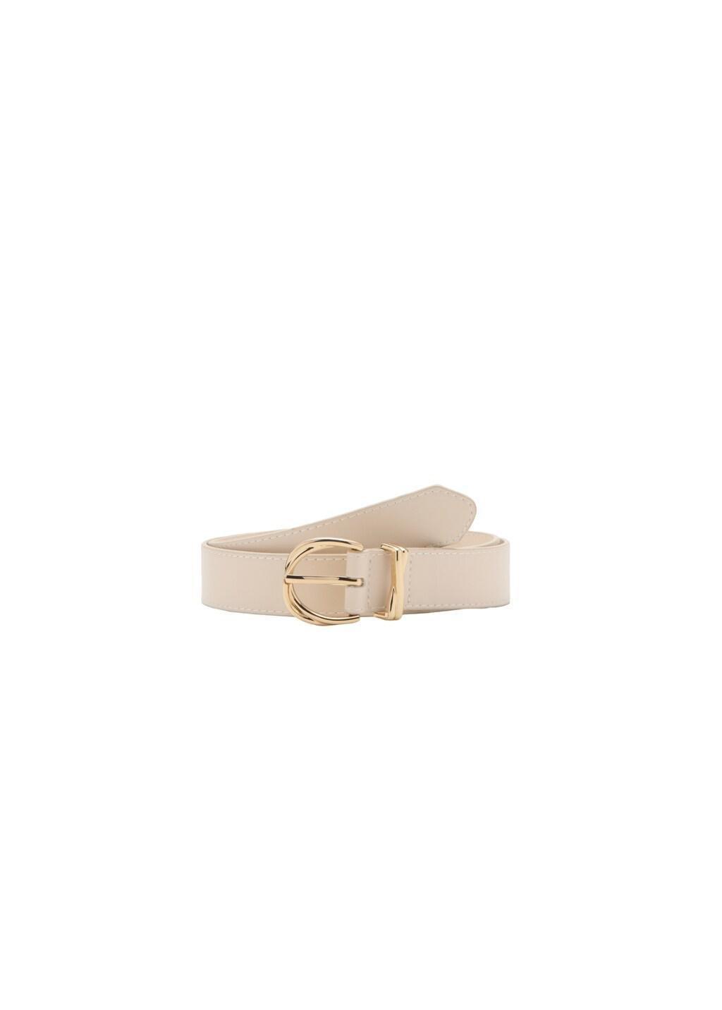 Beige Oval Buckle Belt, Light Beige, large image number 2