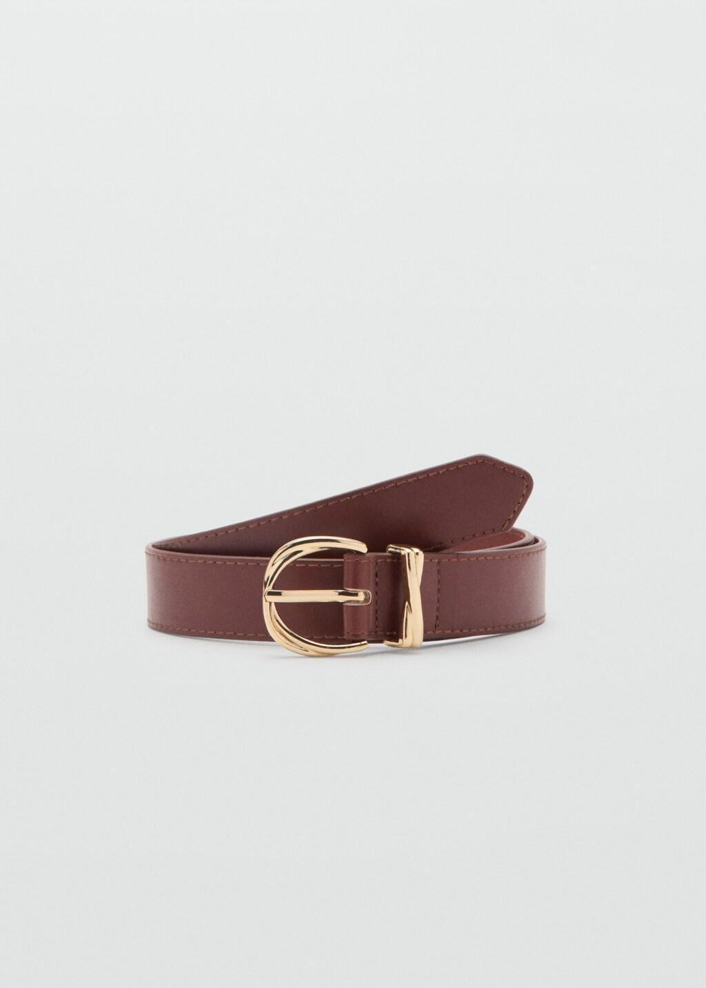 Brown Oval Buckle Belt, Brown, large image number 3
