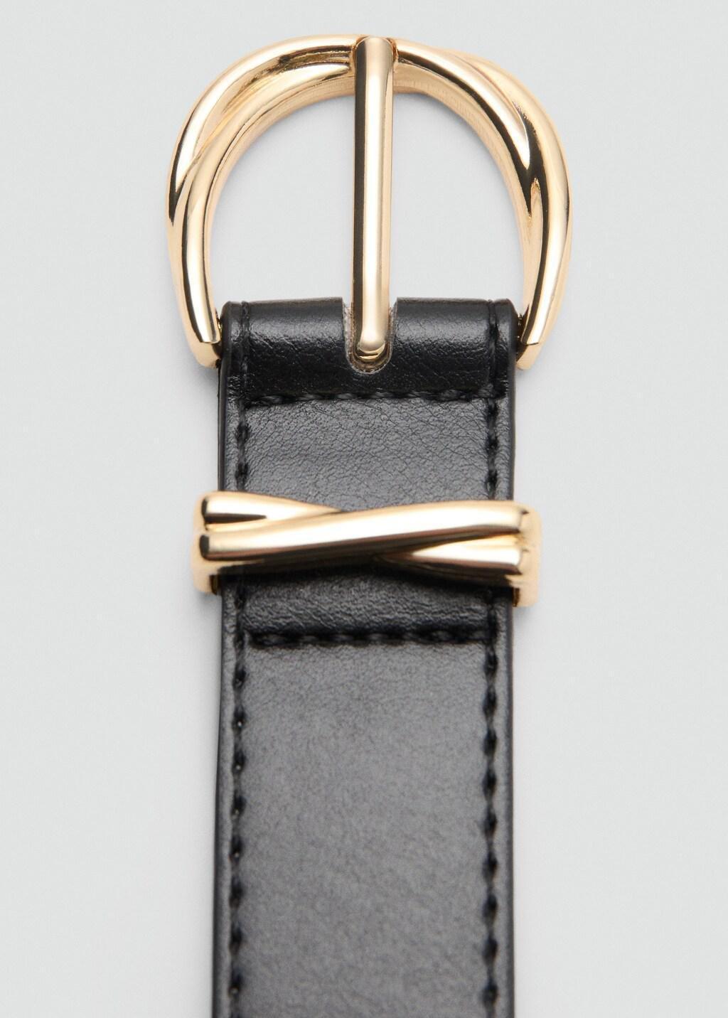 Black Oval Buckle Belt, 0201_99, medium