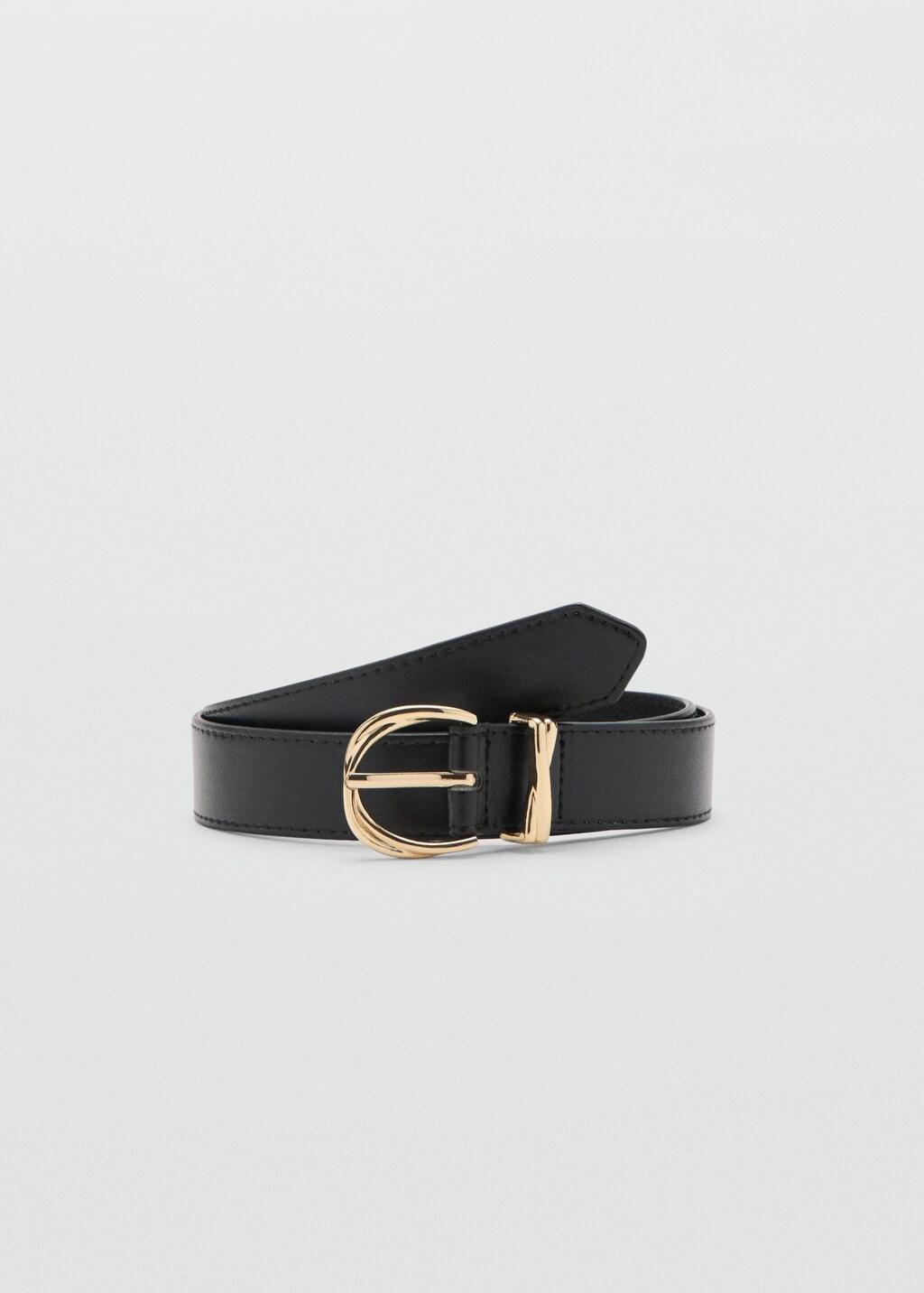 Black Oval Buckle Belt, 0201_99, large image number 3