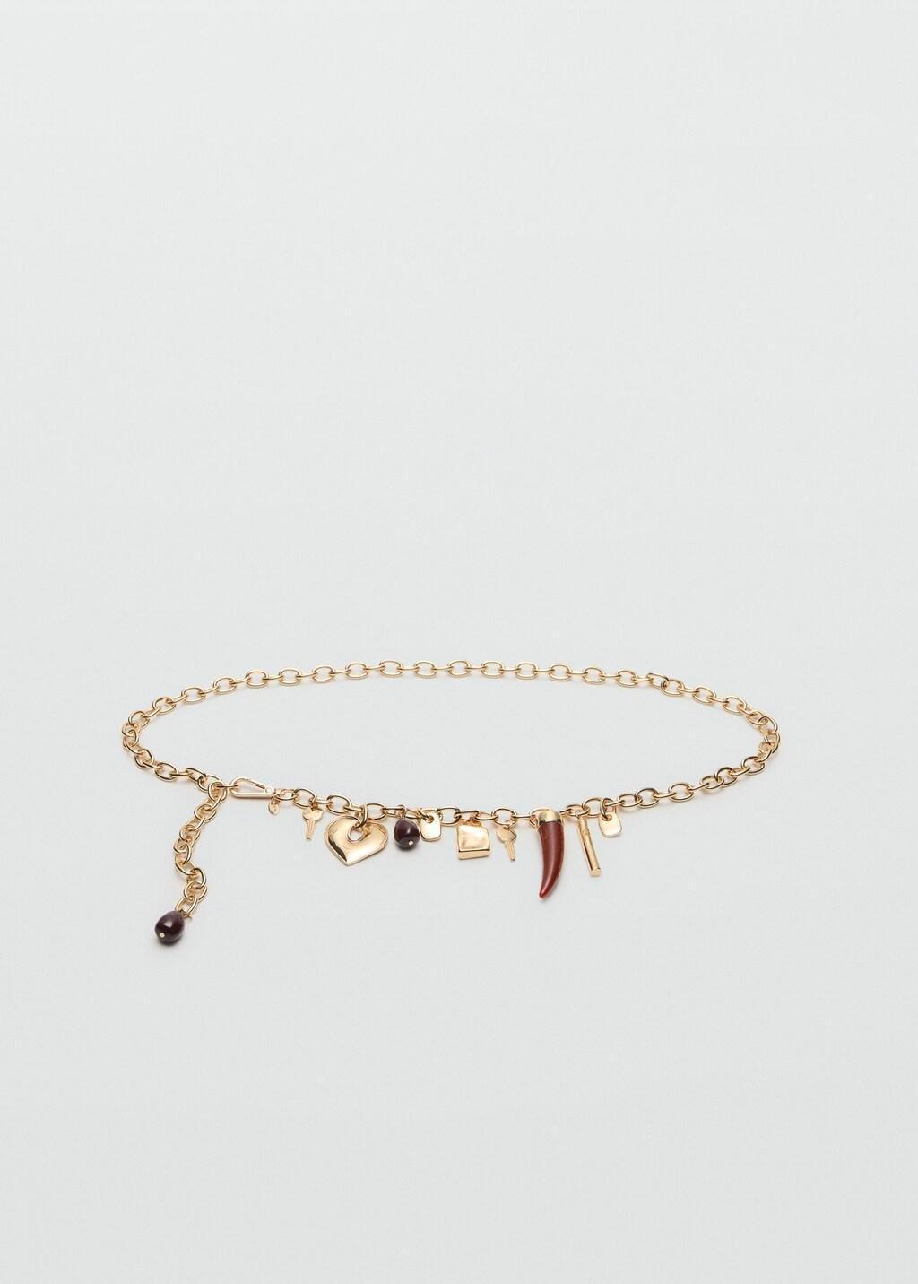 GOLD Metal belt with hanging pieces, Gold, large image number 3