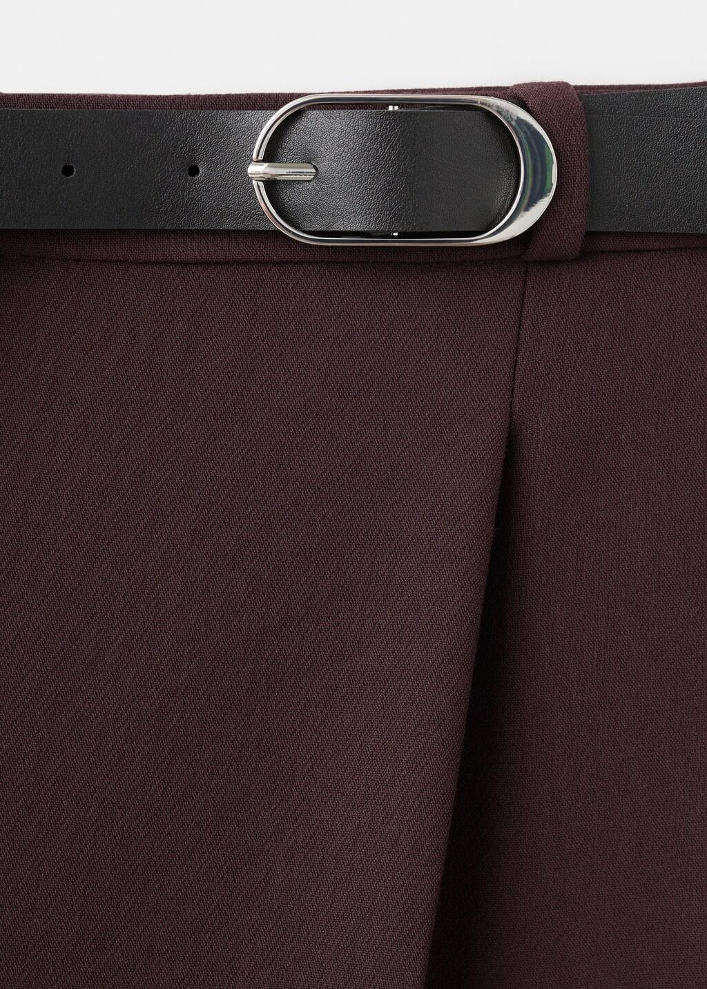 Red Belt Straight-Fit Trousers, Dark Red, large image number 1