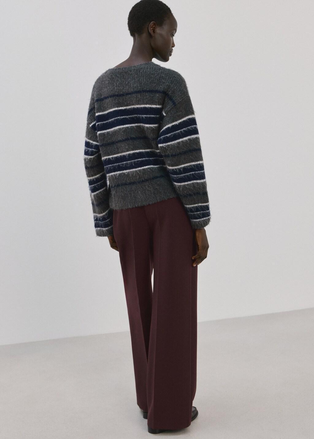 Red Belt Straight-Fit Trousers, Dark Red, large image number 2