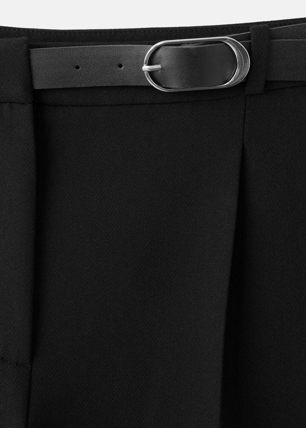 Black Belt Straight-Fit Trousers, Black, large image number 1