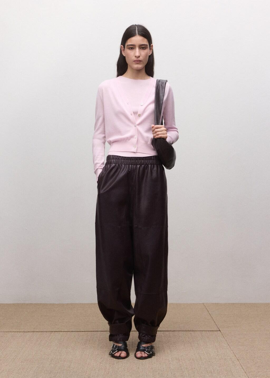 Pink Wool Cardigan, Pink, medium