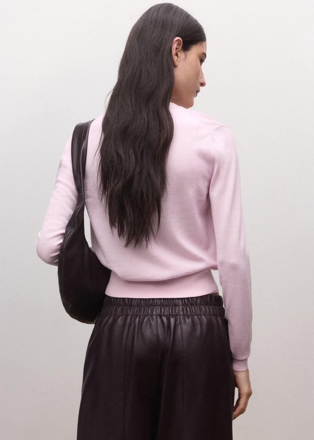 Pink Wool Cardigan, Pink, medium