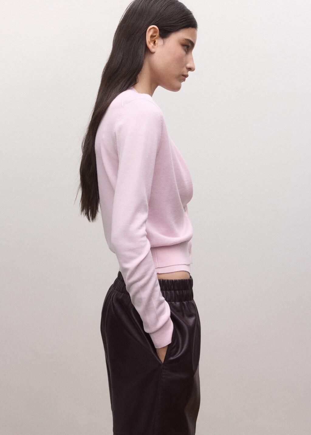 Pink Wool Cardigan, Pink, large image number 3