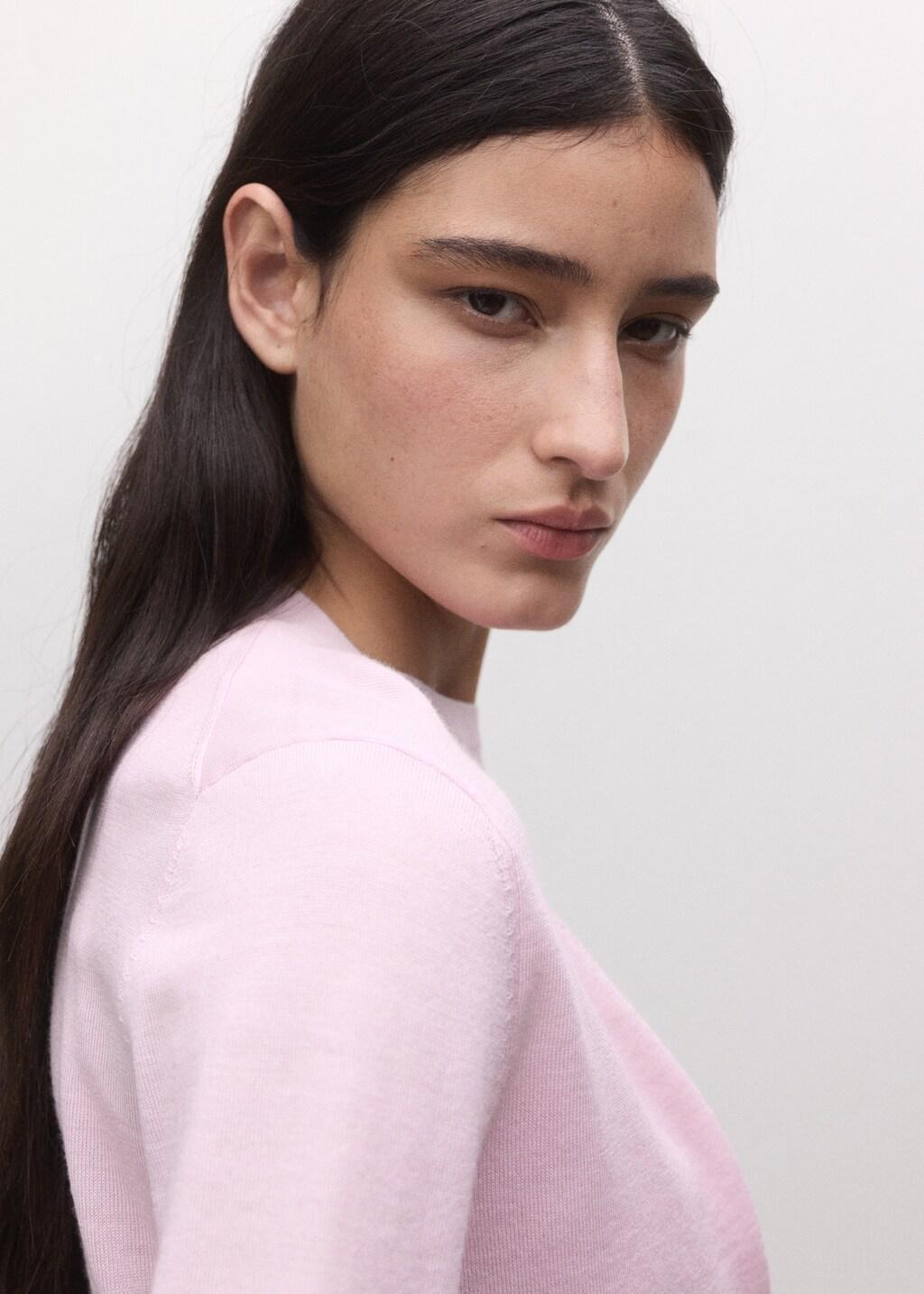 Pink Wool Cardigan, Pink, large image number 4