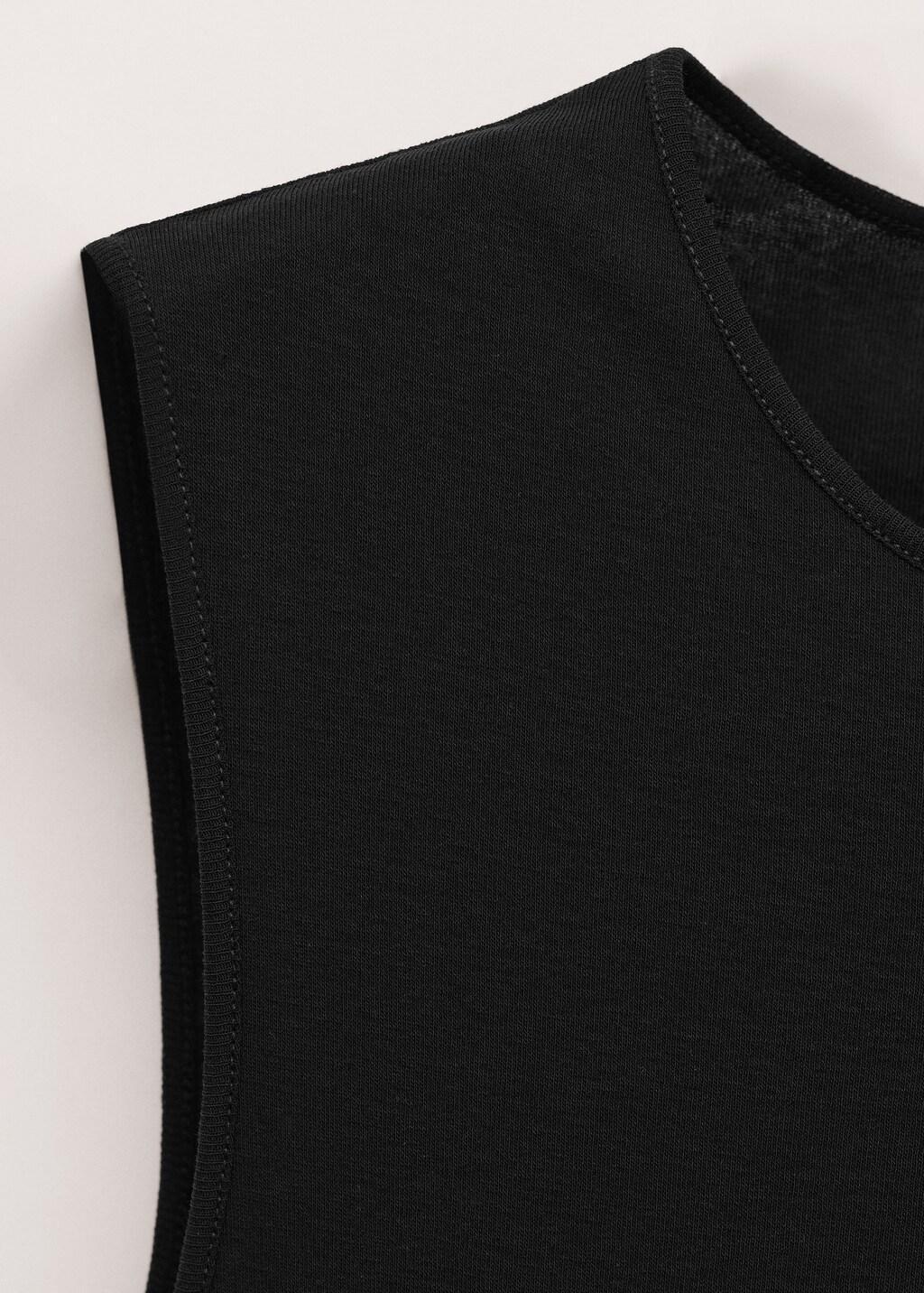 Black Cotton Top With Knot Detail, 0201_99, medium