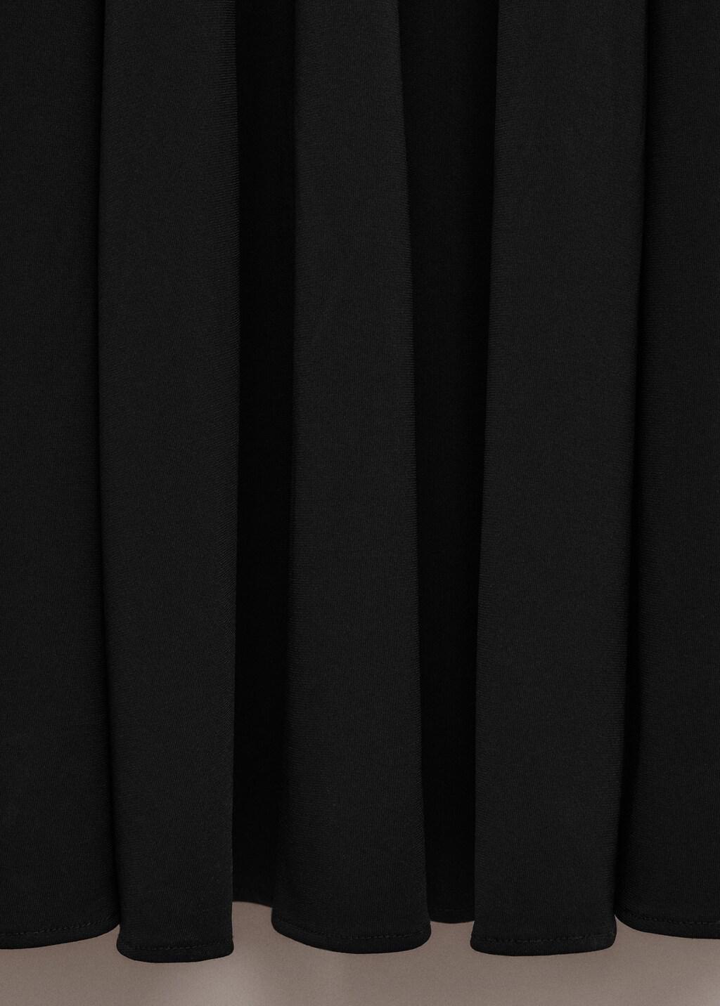 Black Dress With Combined Fine-Knit Collar, Black, large image number 4