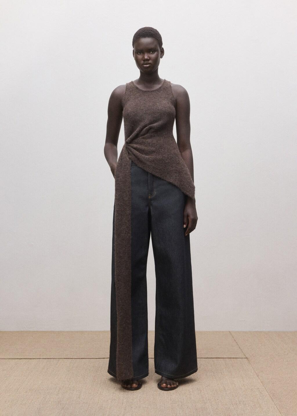 Blue Low-Rise Wide Leg Jeans In Rinse Wash, 0201_TS, large image number 0