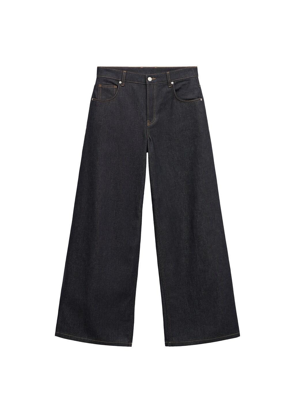 Blue Low-Rise Wide Leg Jeans In Rinse Wash, 0201_TS, large image number 6