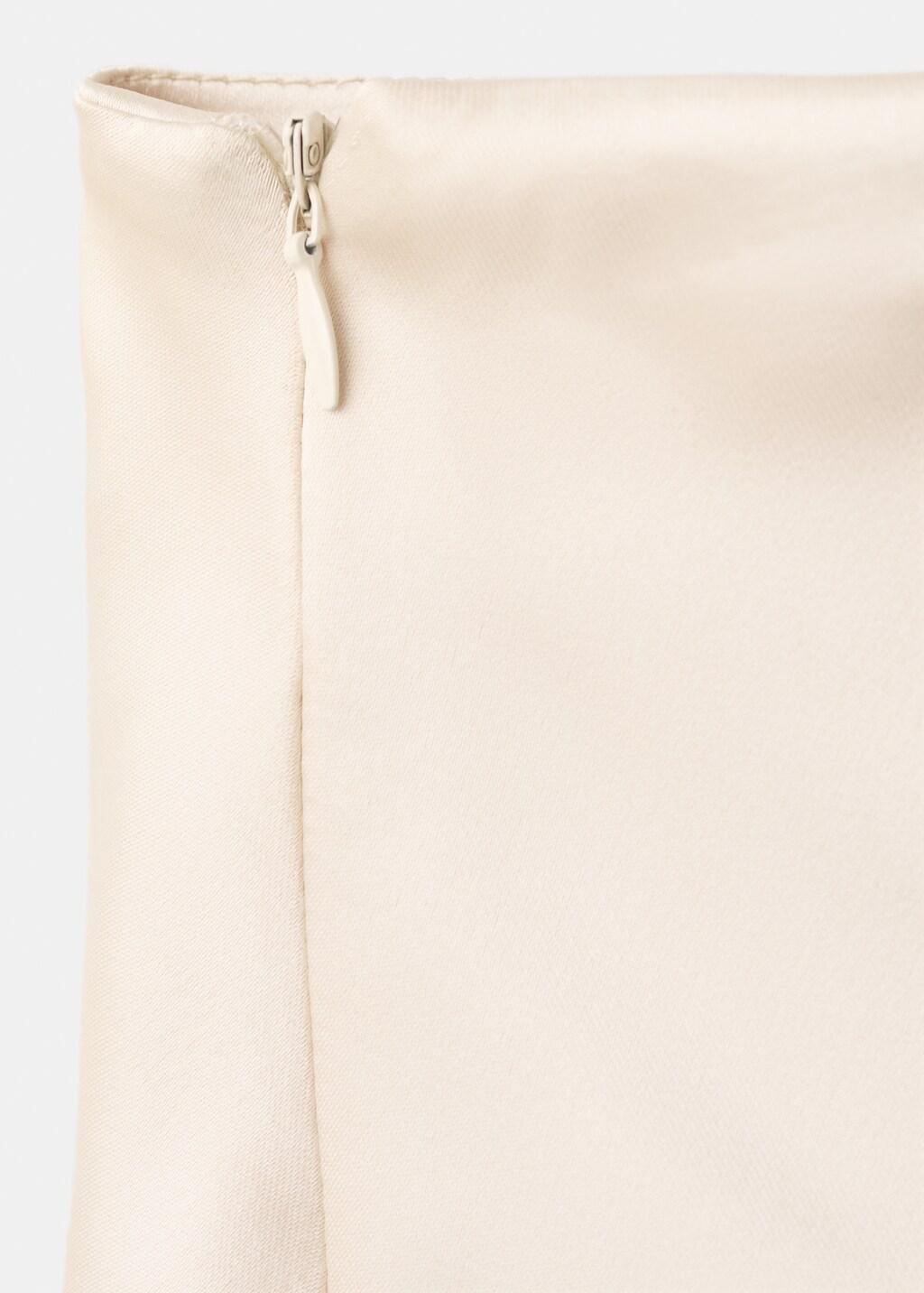 Beige Cross-Over Lingerie Skirt With Slit, Light Beige, large image number 5