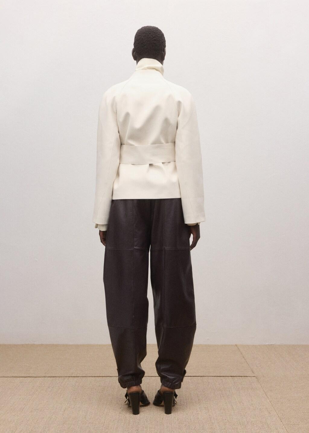 LIGHT BEIGE Jacket with lapels and tie belt, Light Beige, large image number 2