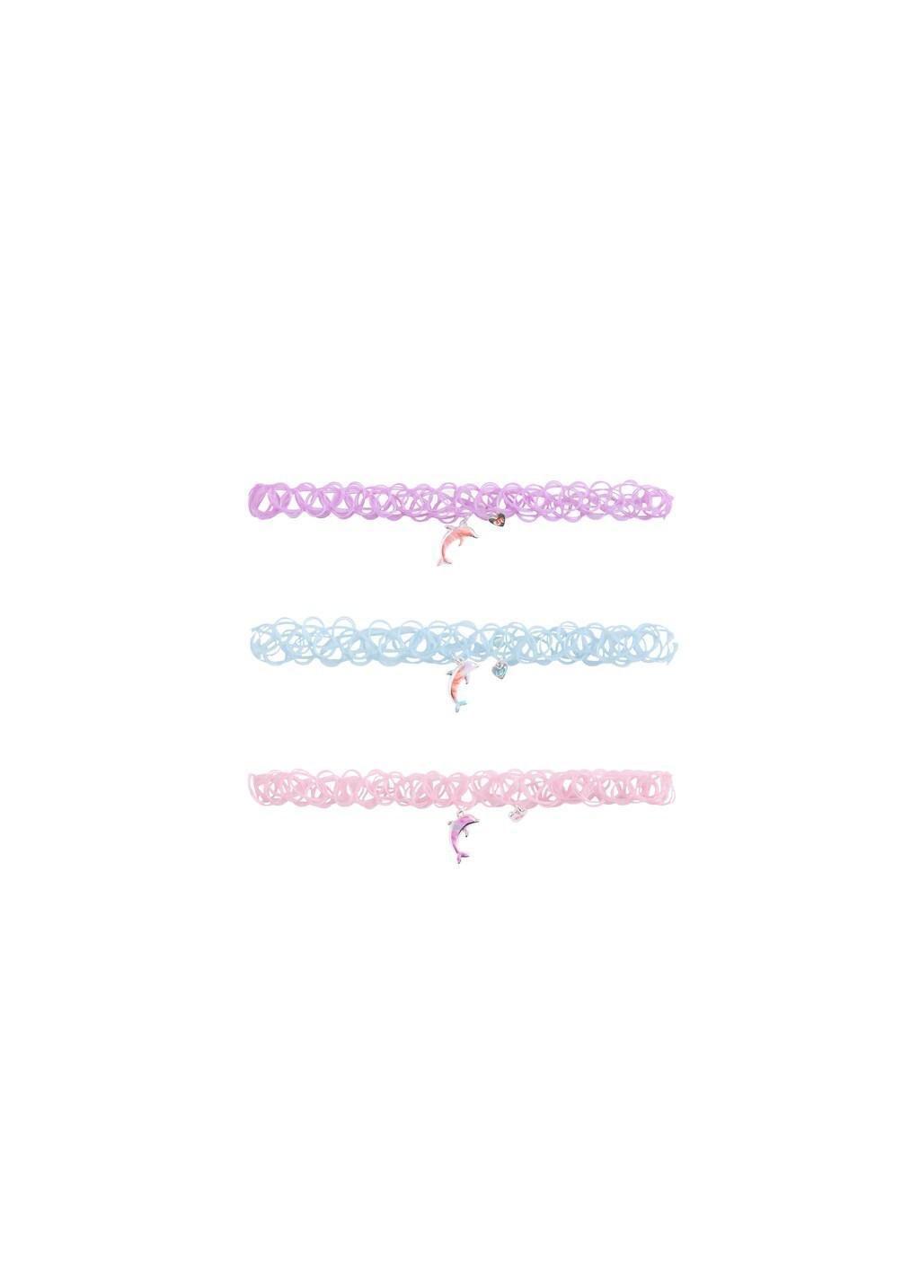 Pink Pack Of 3 Dolphin Necklaces, Kids Girl, Pink, large image number 1