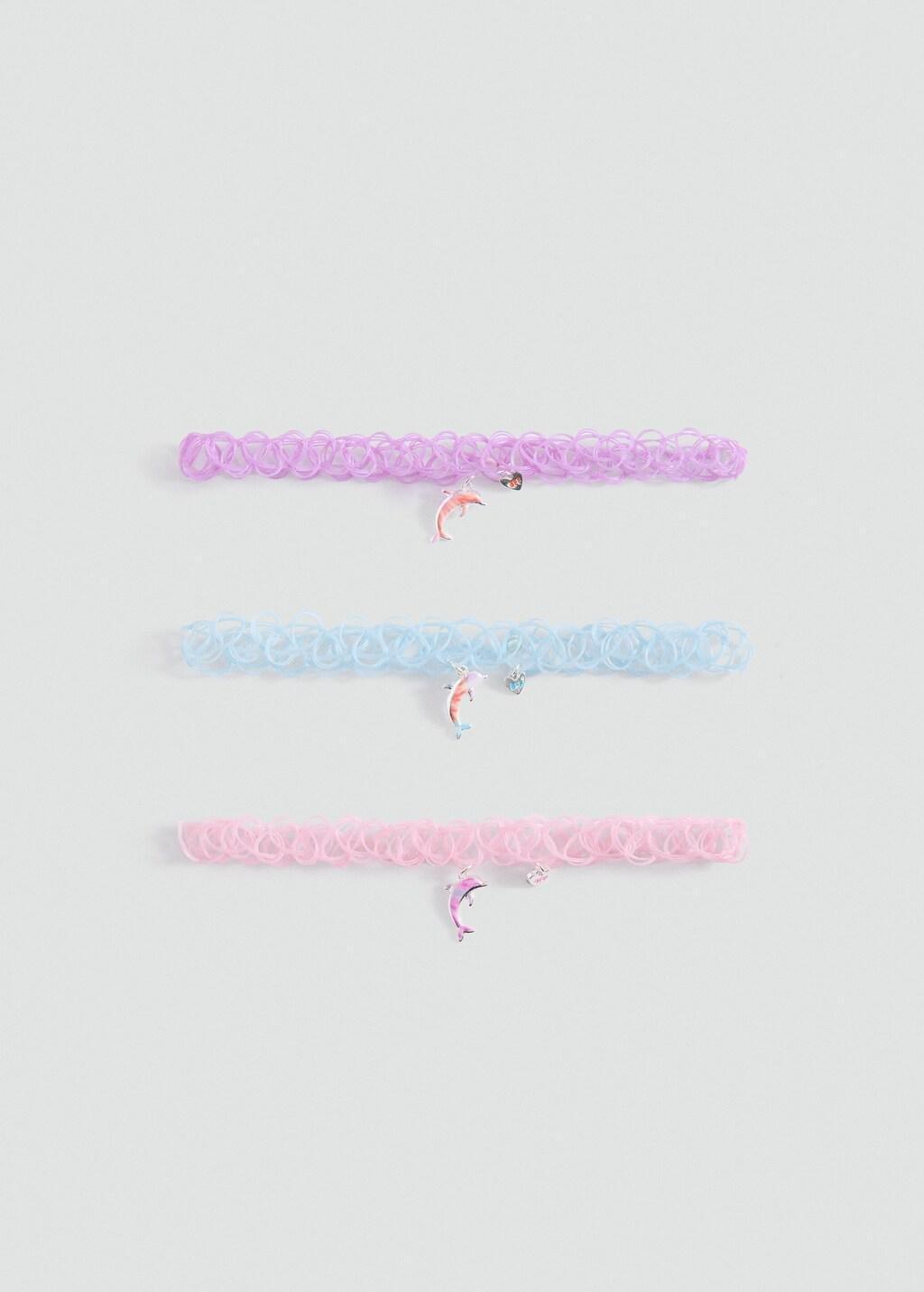 Pink Pack Of 3 Dolphin Necklaces, Kids Girl, Pink, large image number 2