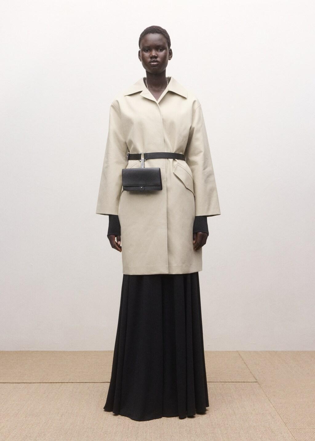 Grey Lt Pastel 100% Cotton Trench With Pockets, Light Pastel Grey, large image number 0