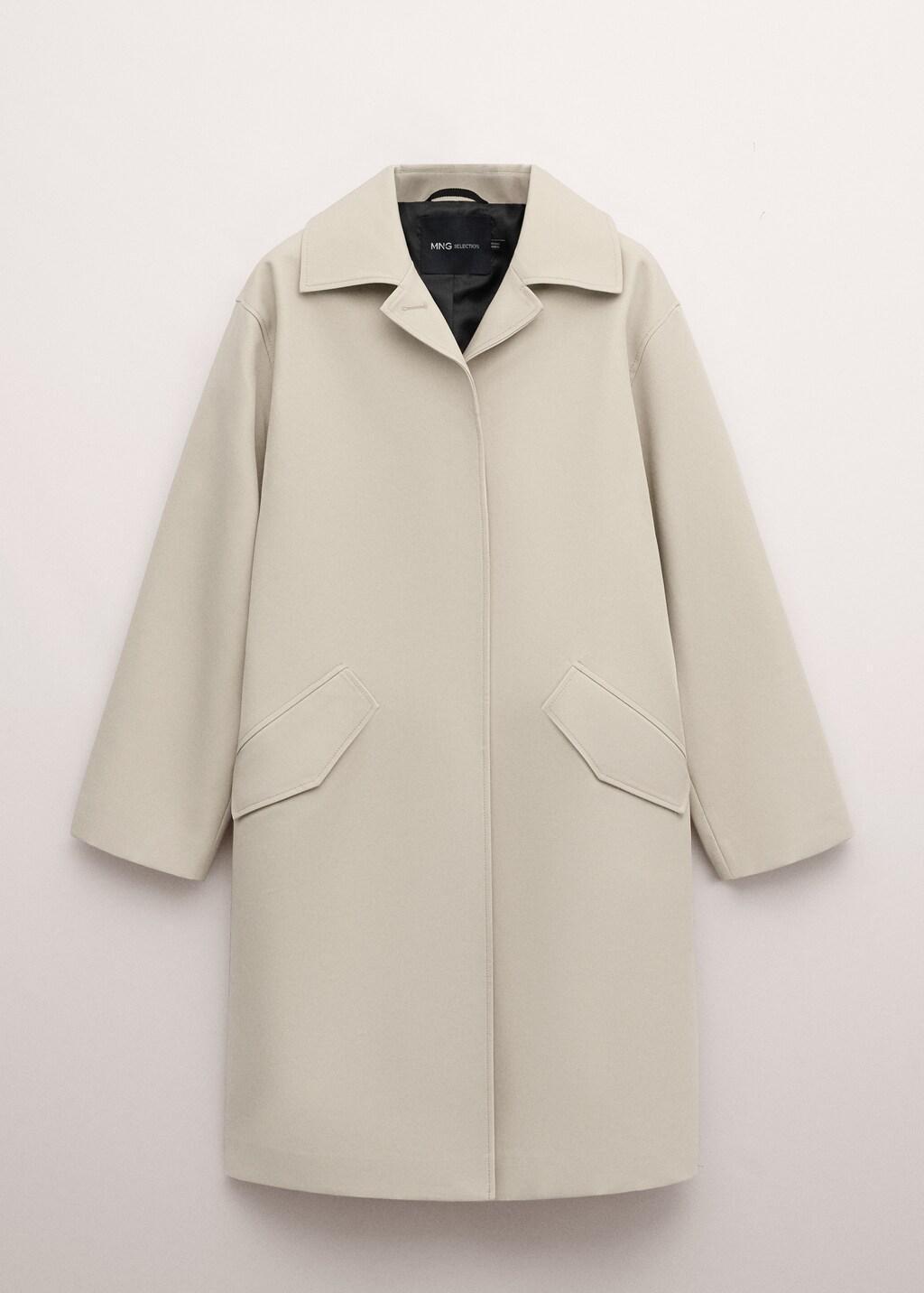 Grey Lt Pastel 100% Cotton Trench With Pockets, Light Pastel Grey, large image number 7