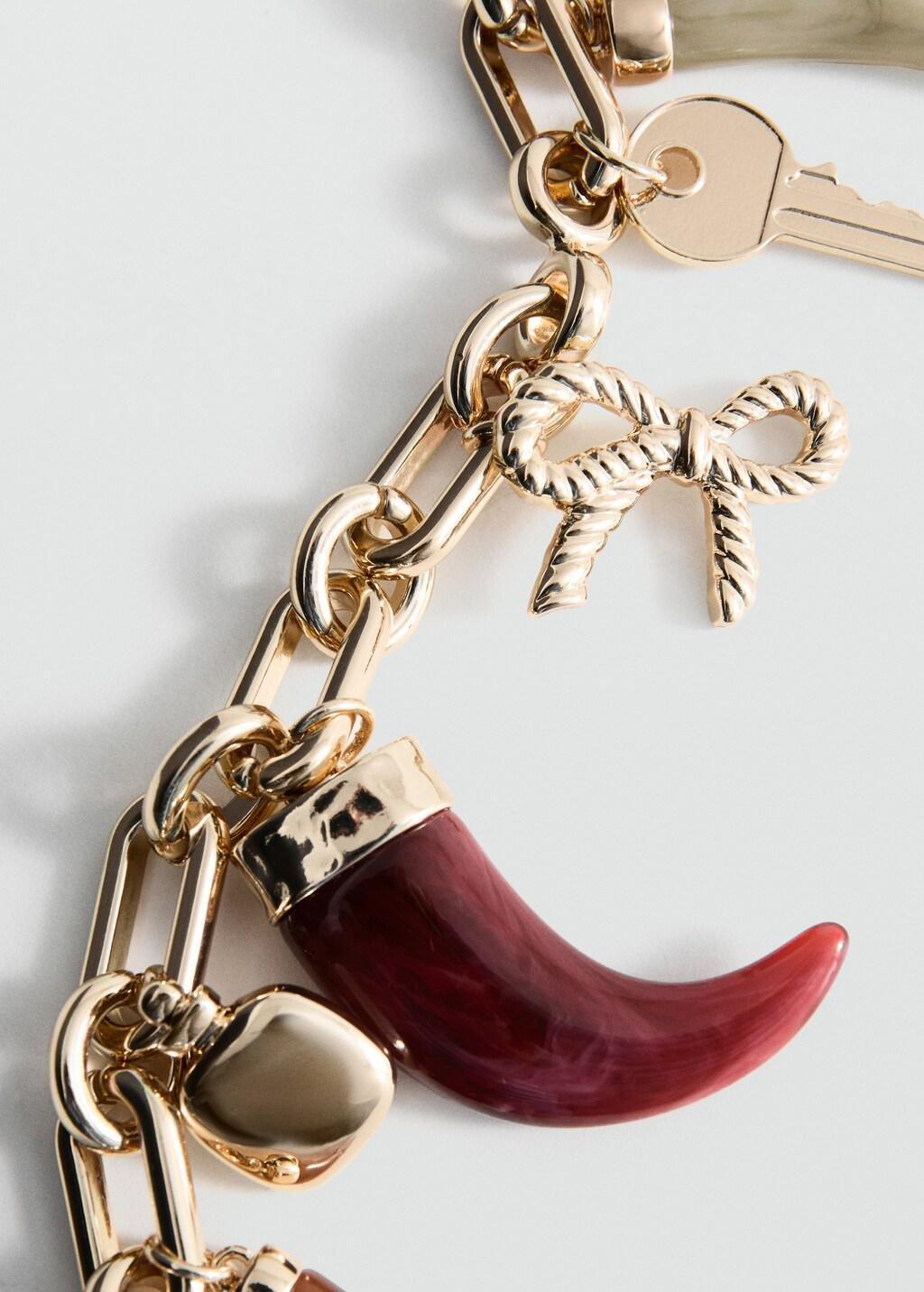 Gold Charms Key Ring, Gold, large image number 0