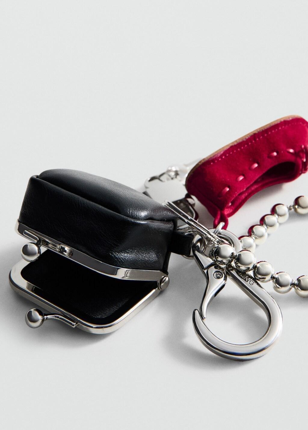 Red Charms Key Ring, Red, large image number 0