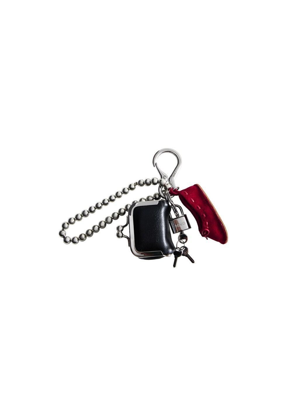 Red Charms Key Ring, Red, large image number 2