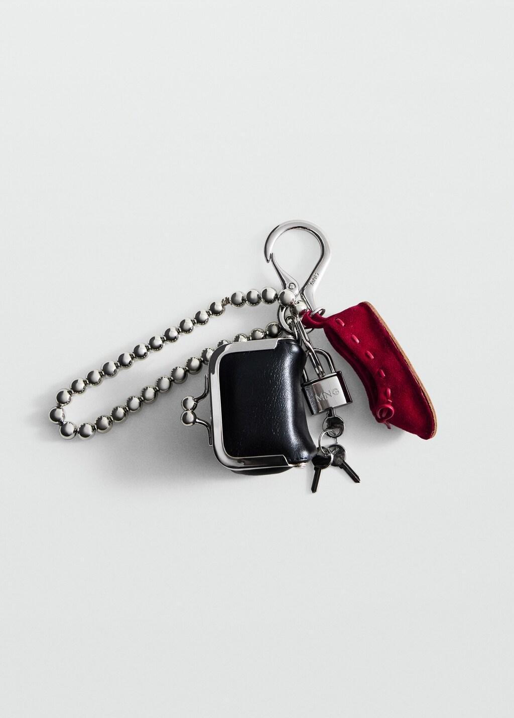 Red Charms Key Ring, Red, large image number 3
