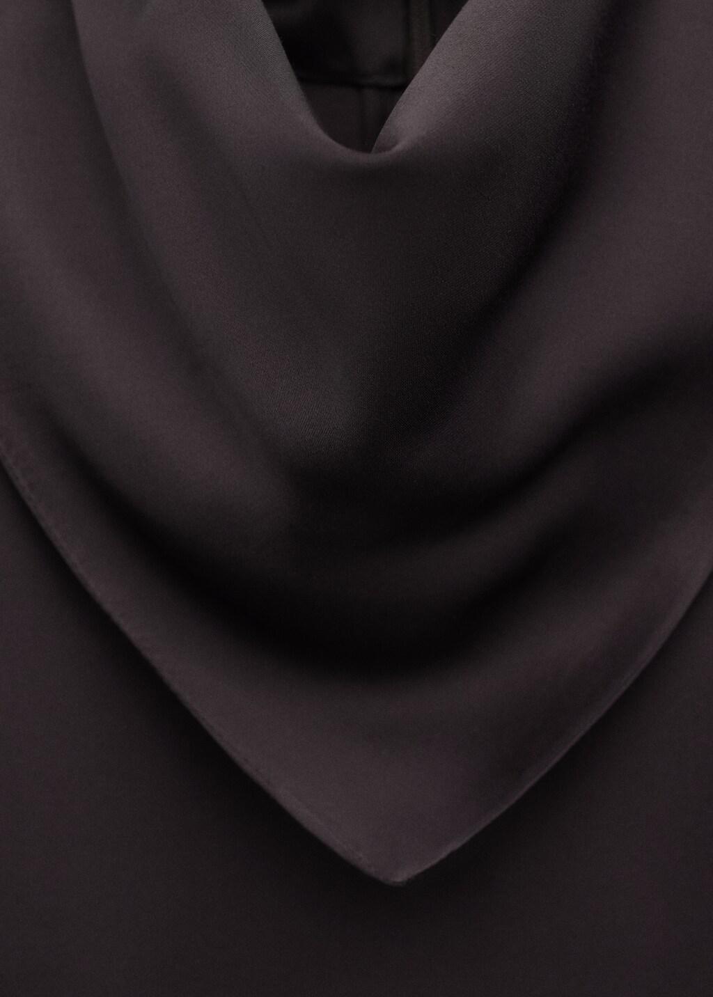 BROWN Satin blouse with a turtleneck, Brown, medium