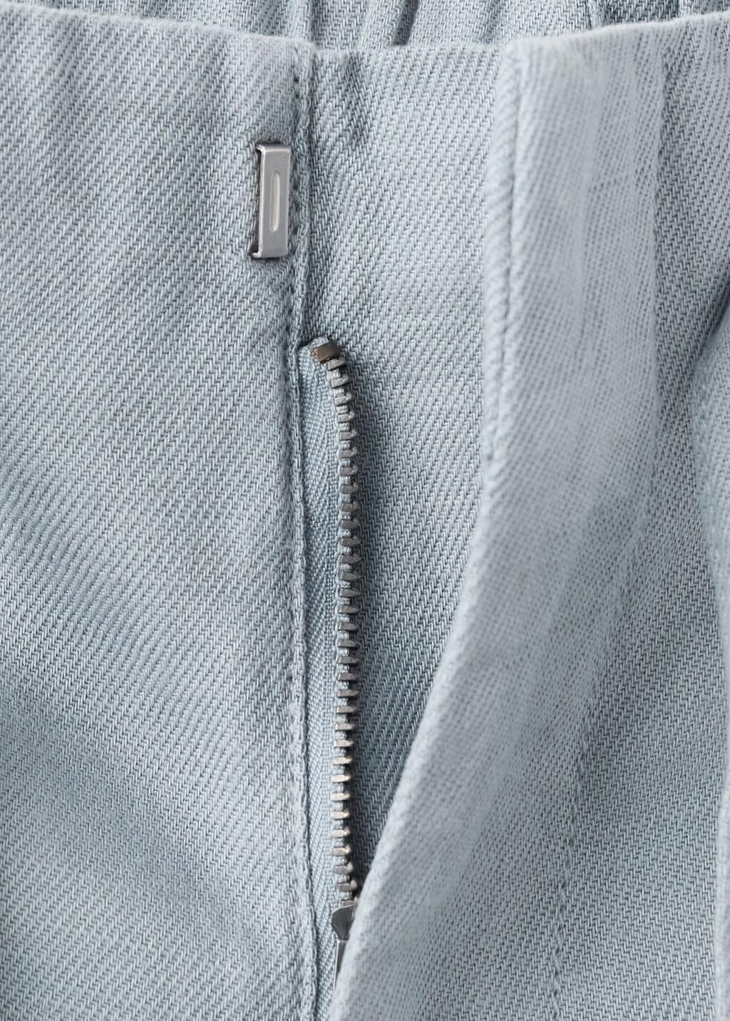 Blue Drawstring Cotton Trousers, Kids Girl, Medium Blue, large image number 0