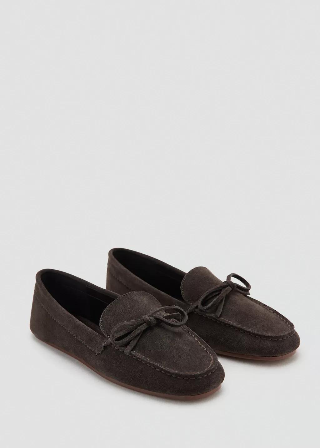 Brown Suede Moccasin With Bow, 0201_32, medium