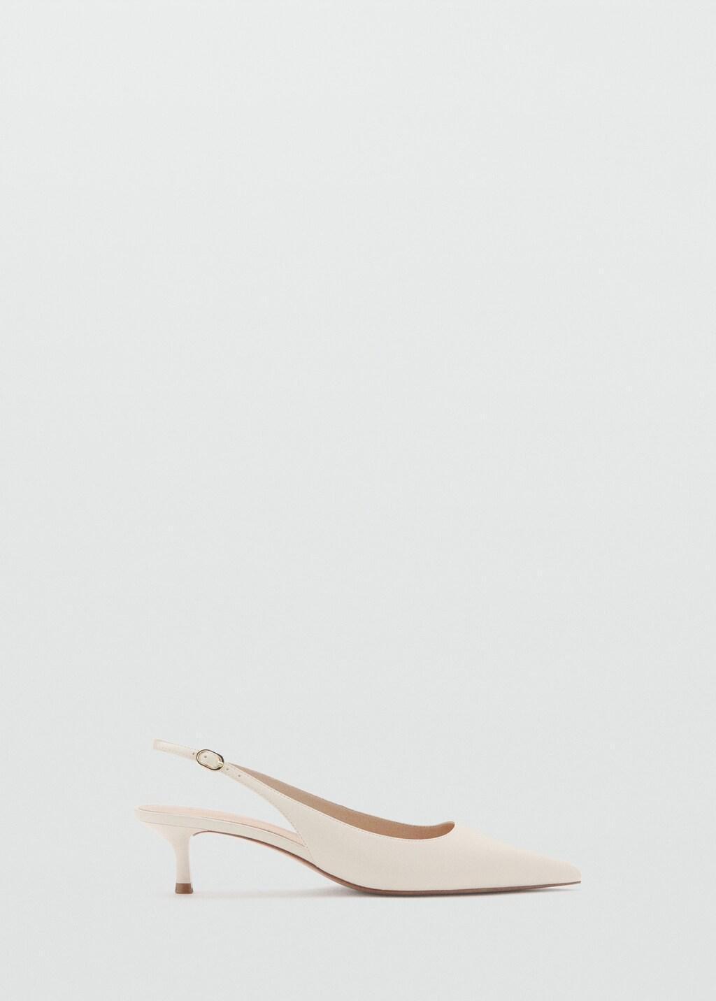 Beige Kitten-Heel Pointed Shoes, Light Beige, large image number 3