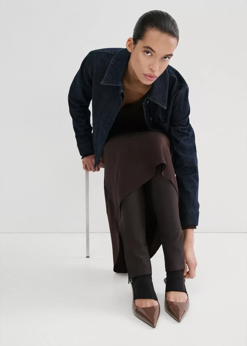 DARK BROWN Kitten-heel pointed shoes, 0201_32, medium