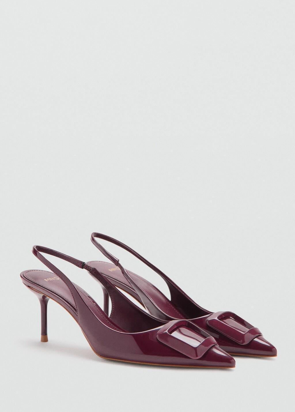 Red Patent Heeled Shoes, Dark Red, medium