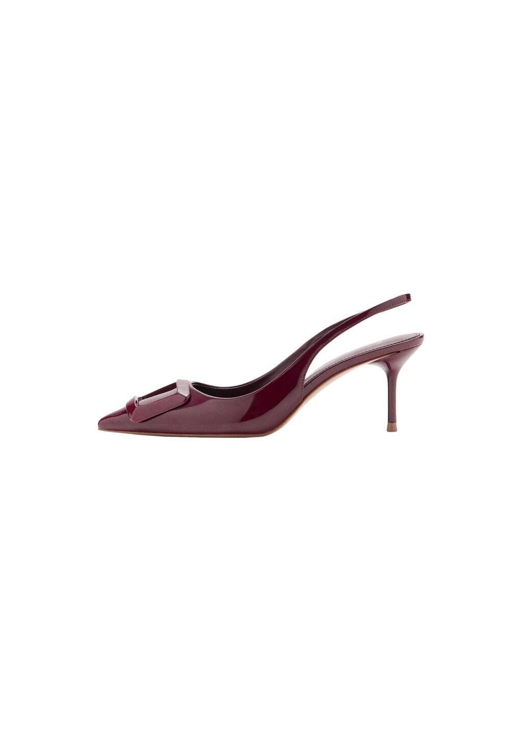 Red Patent Heeled Shoes, Dark Red, medium