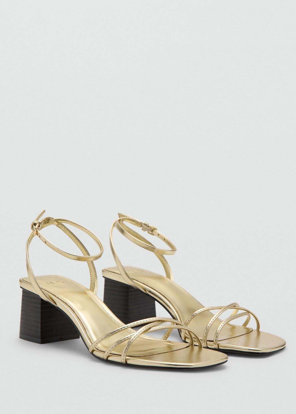 Gold Heeled Sandals With Straps, 0201_OR, large image number 0