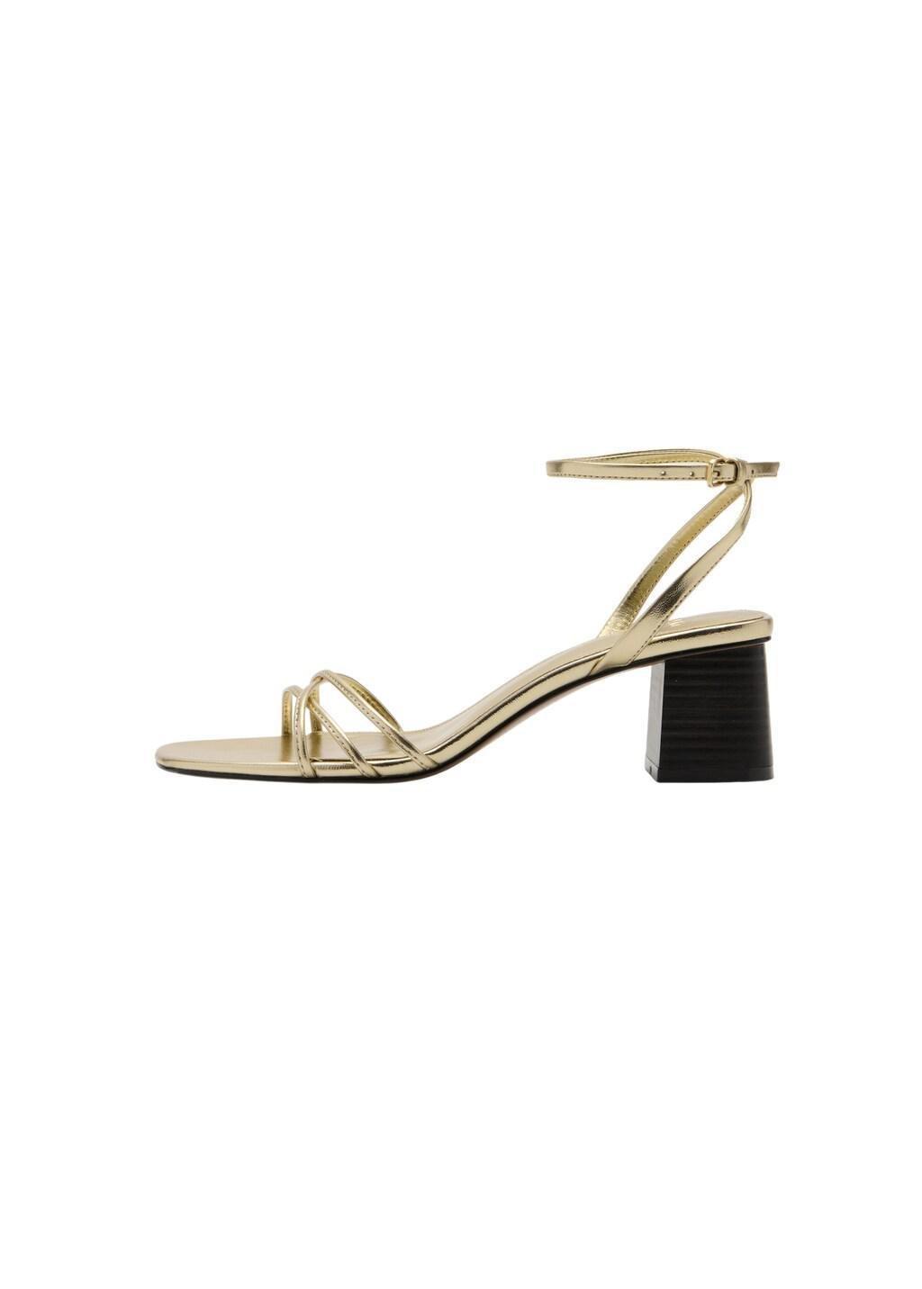 Gold Heeled Sandals With Straps, 0201_OR, large image number 2