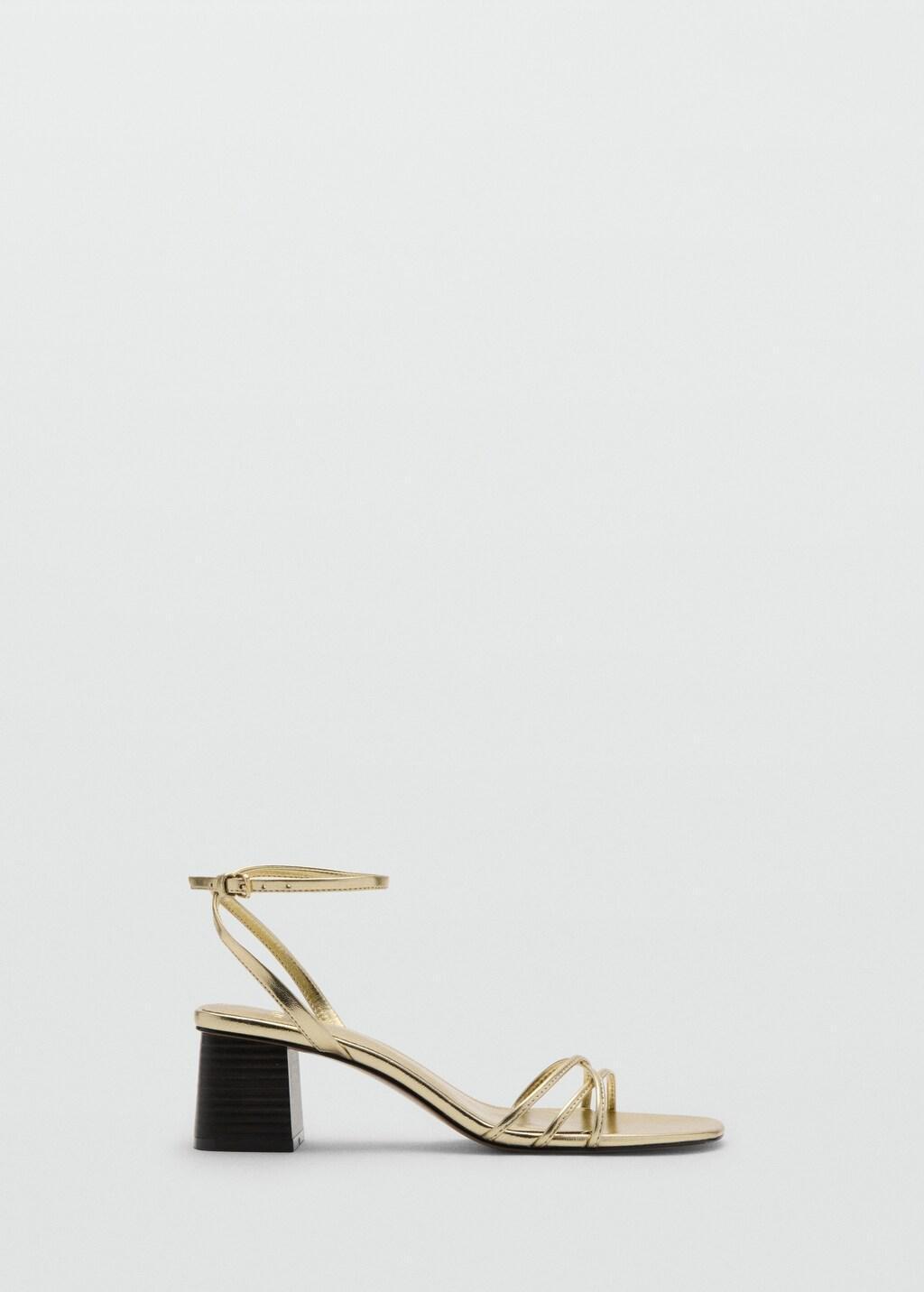 Gold Heeled Sandals With Straps, 0201_OR, large image number 3