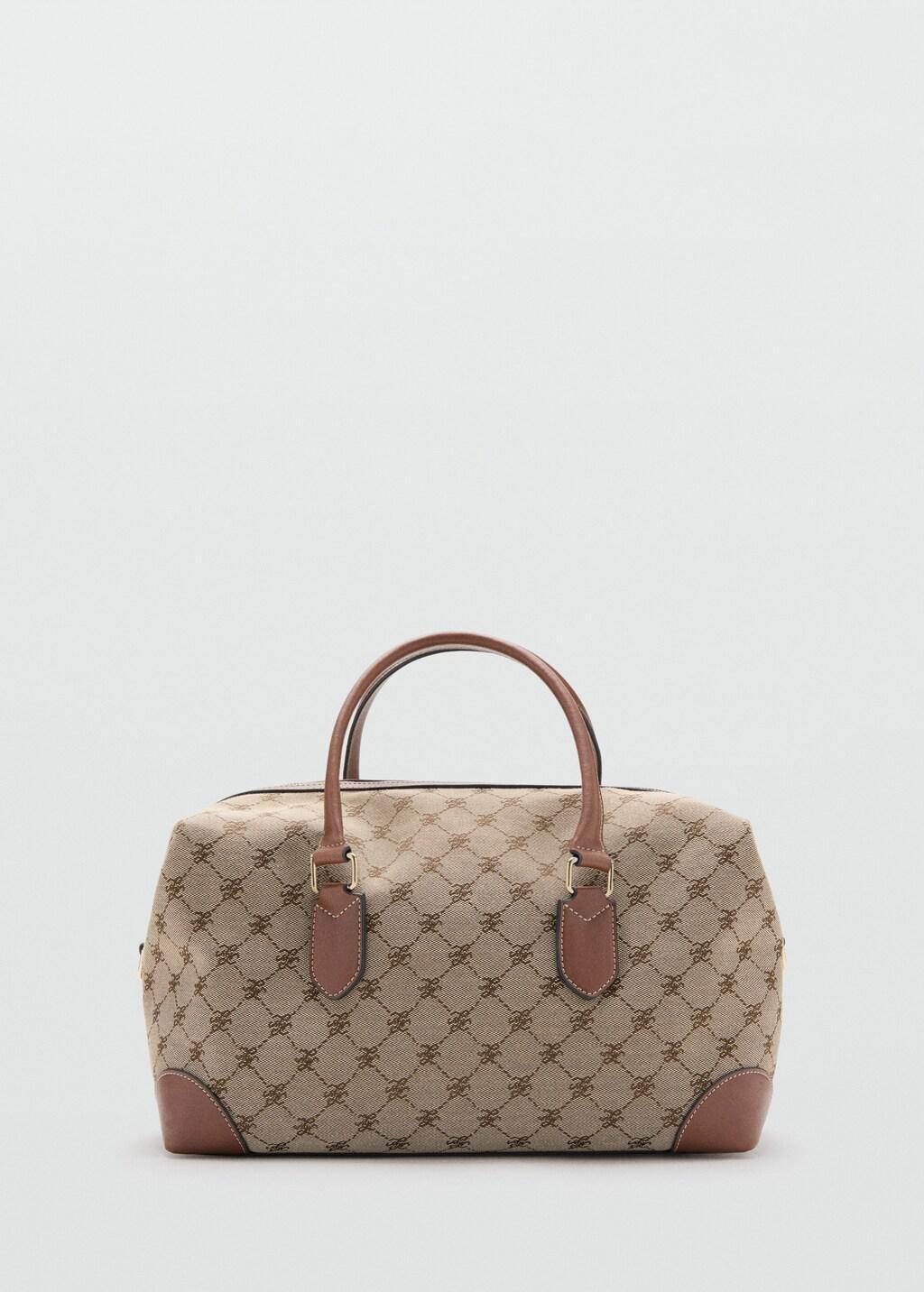 Brown Logo Print Bowling Bag, Medium Brown, large image number 3