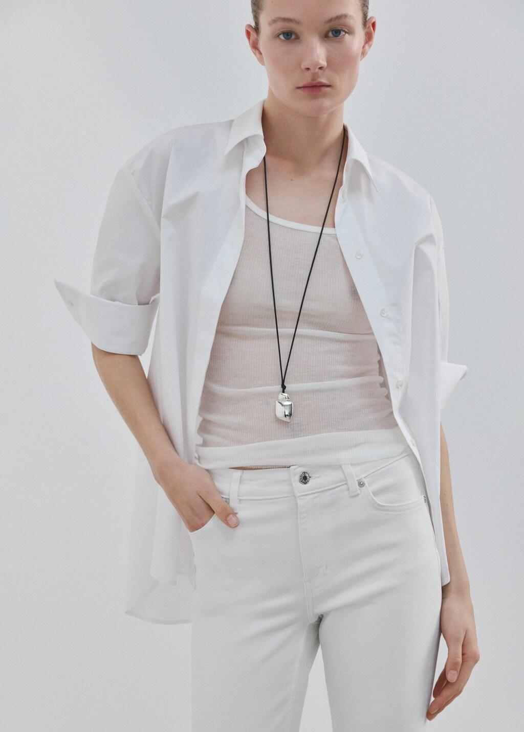 White Sienna Flared Cropped Jeans, White, large image number 4