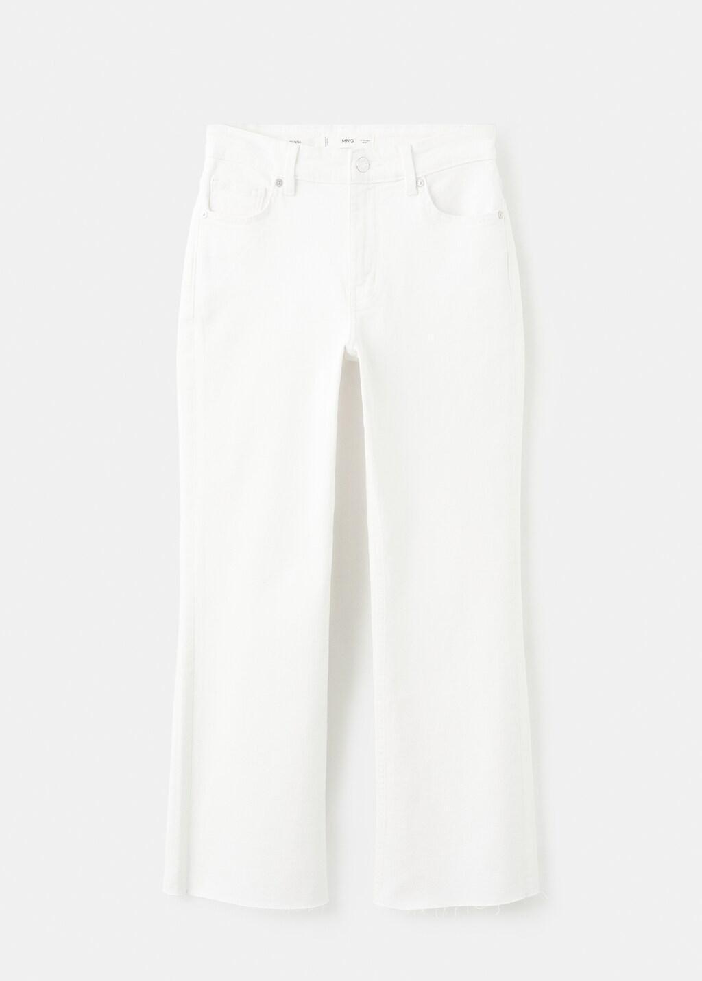 White Sienna Flared Cropped Jeans, White, large image number 8