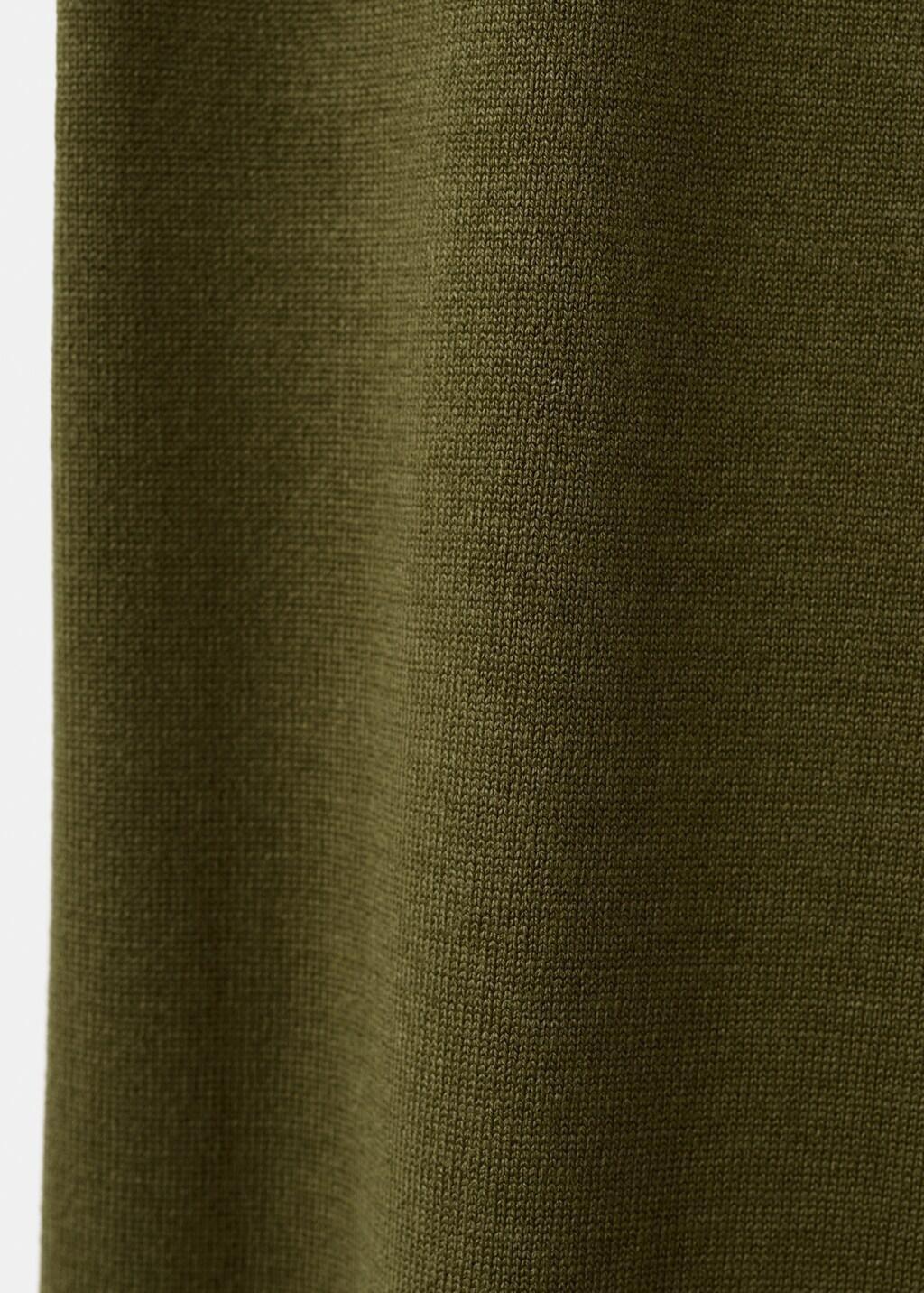 Khaki Fine-Knit Straight-Fit Trousers, Beige - Khaki, large image number 1