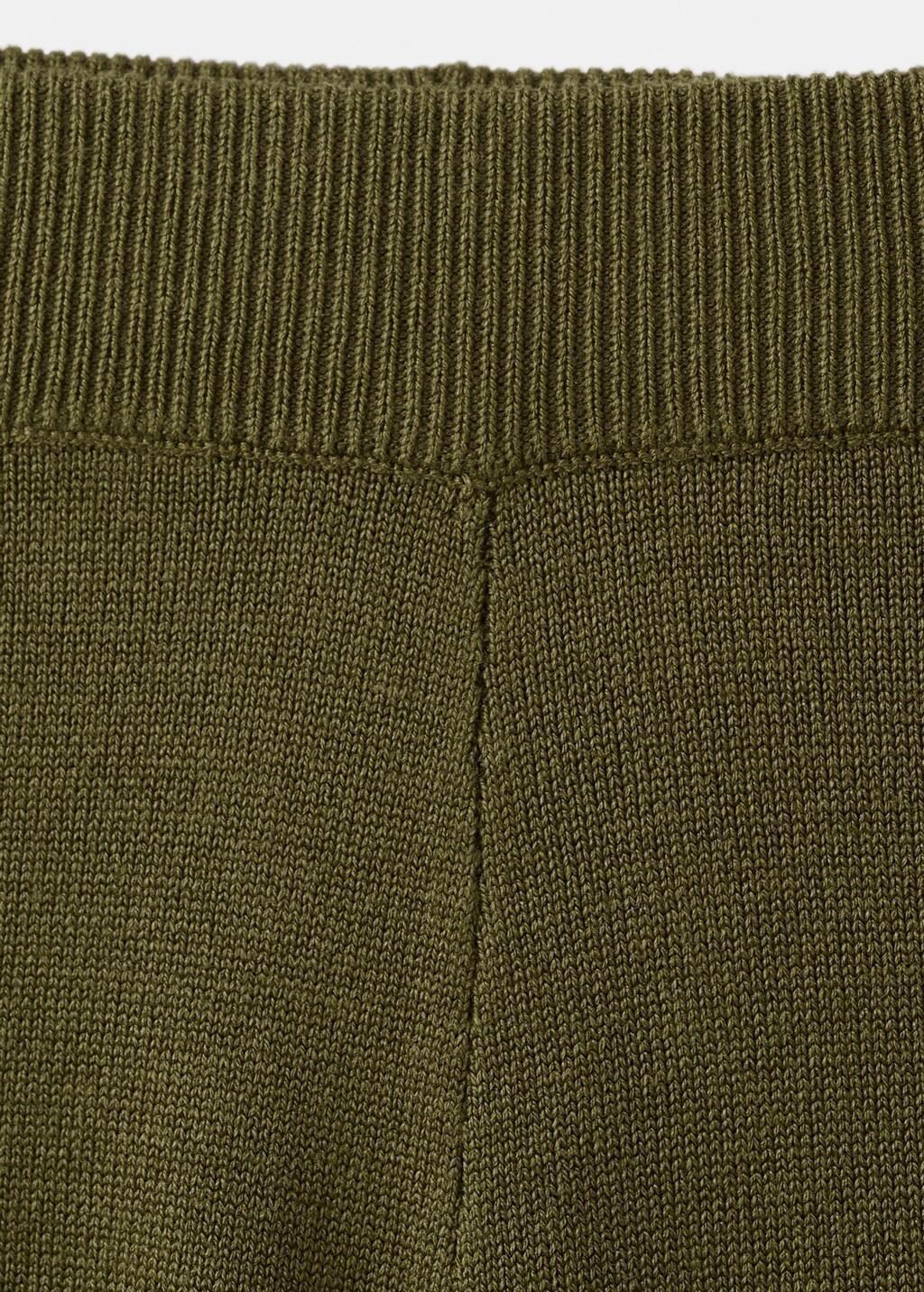 Khaki Fine-Knit Straight-Fit Trousers, Beige - Khaki, large image number 5
