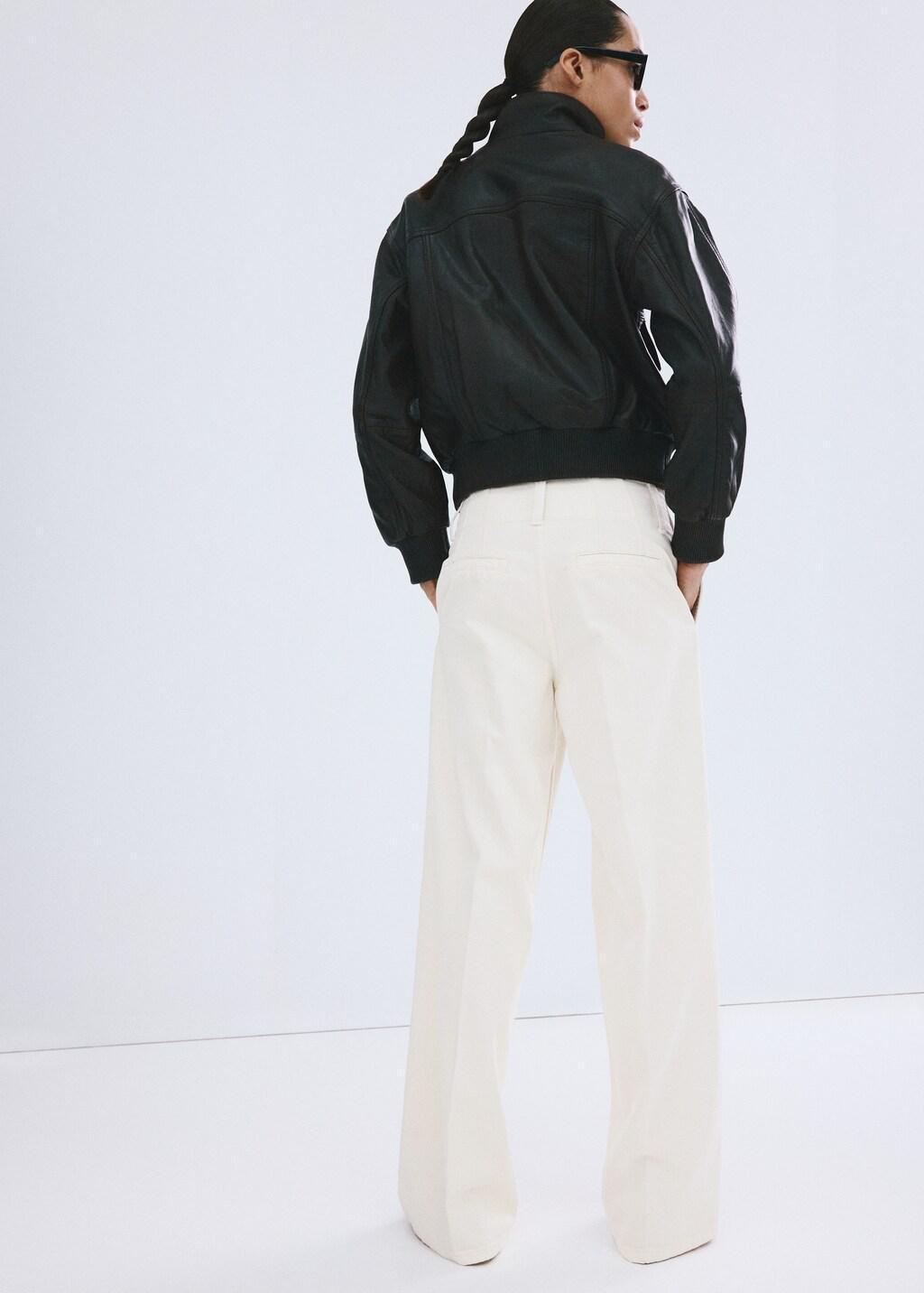 White Wide Leg Mid-Rise Jeans, Natural White, medium