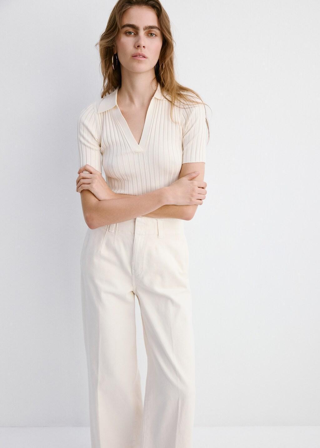 White Wide Leg Mid-Rise Jeans, Natural White, large image number 4