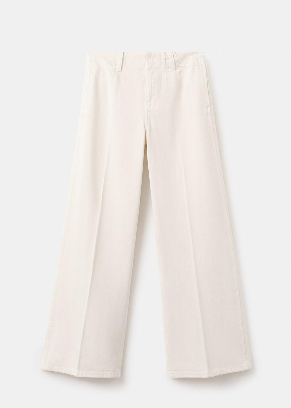 White Wide Leg Mid-Rise Jeans, Natural White, large image number 7