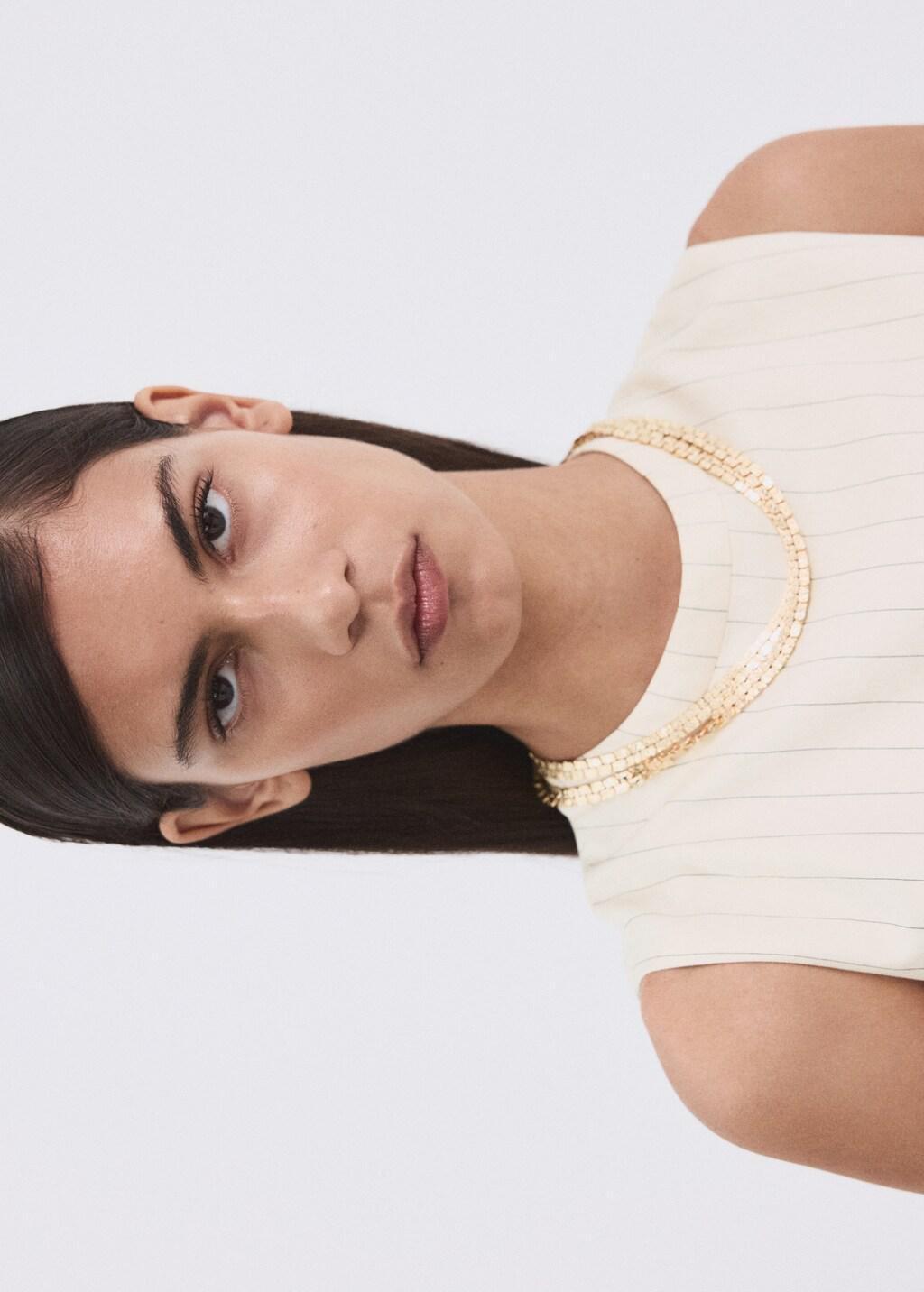 Cream Chain Detail Top, 0201_02, large image number 3