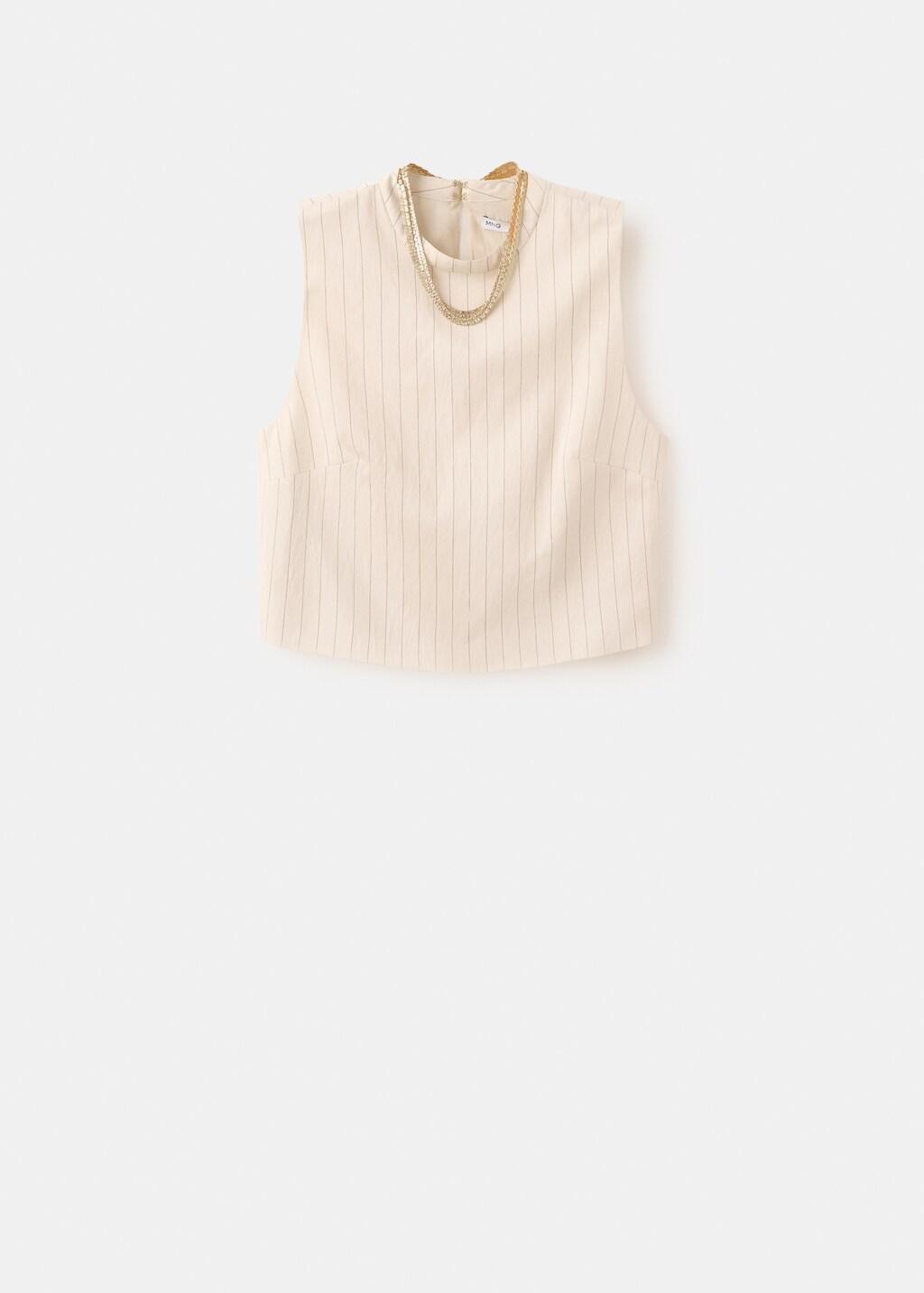 Cream Chain Detail Top, 0201_02, large image number 4