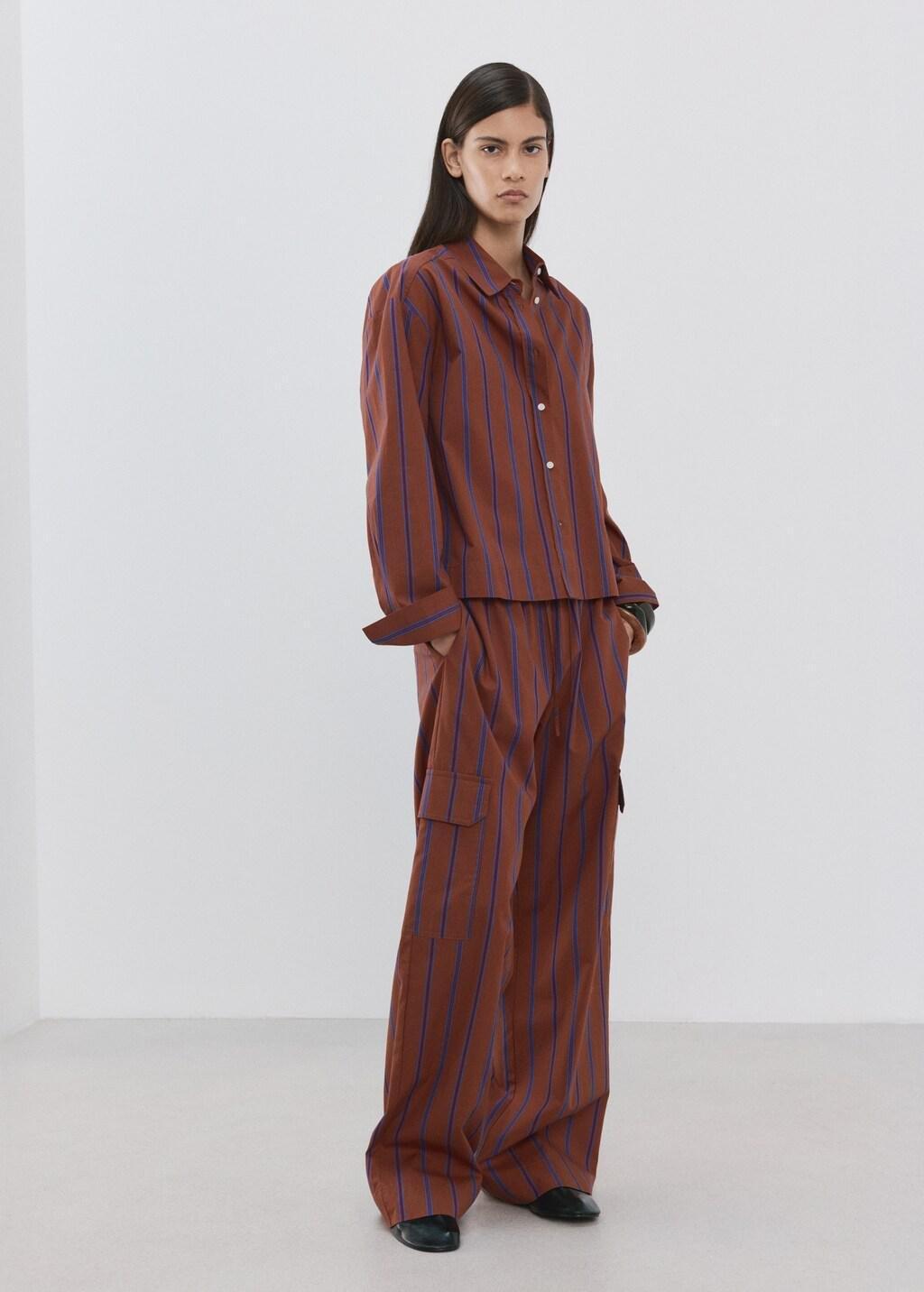 Orange Cargo Trousers With Lateral Pockets, Rust - Copper, medium