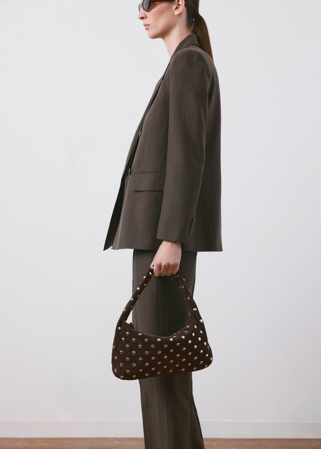 Brown Straight-Fit Lyocell Suit Jacket, Dark Brown, large image number 6