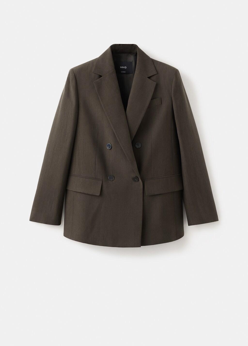 Brown Straight-Fit Lyocell Suit Jacket, 0201_32, large image number 9